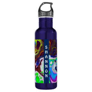 Farbenfrohe Abstrakte Fluid Art Marbella Personali Edelstahlflasche