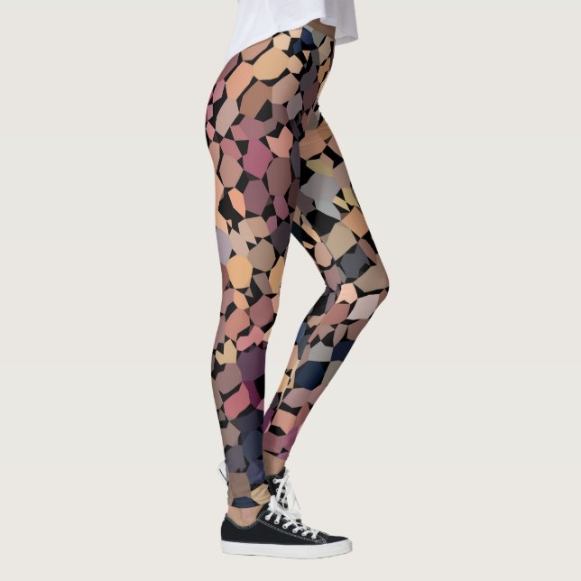 Farbenfrohe Abstrakte Formen Leggings (Rechts)