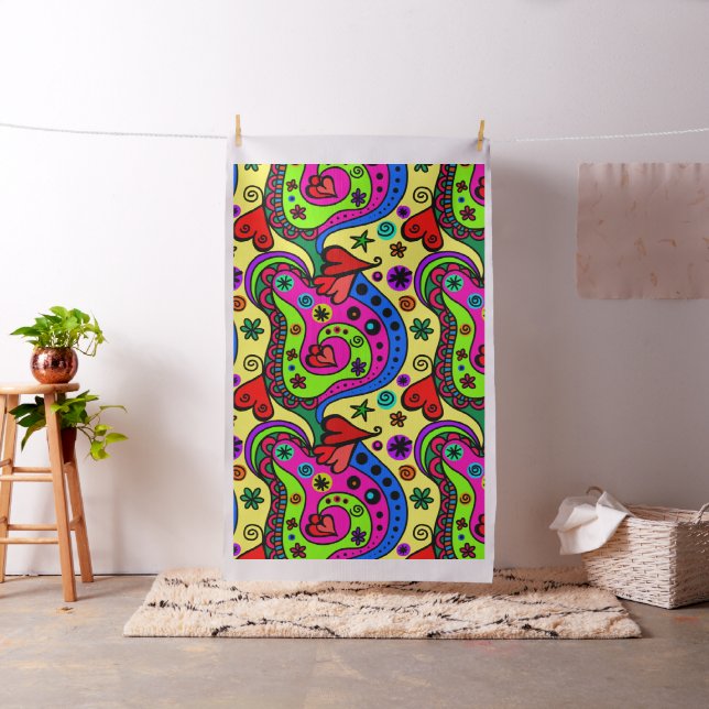 Farbenfrohe abstrakte Formen psychedelische Kunst Stoff (Beispiel)