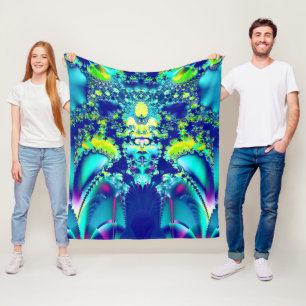 Farbenfrohe Abstrakte Fraktal Kunst, Kultur Fleecedecke