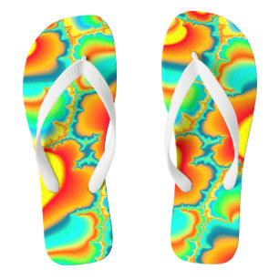 Farbenfrohe abstrakte Fraktal psychedelische Sitte Flip Flops