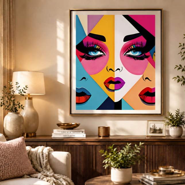 Farbenfrohe Abstrakte Frauen im Pop Kunst Poster (Von Creator hochgeladen)