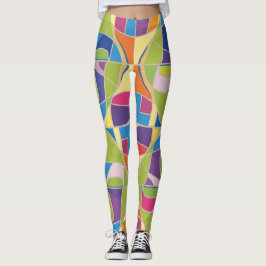 Farbenfrohe abstrakte gemusterte Leggings