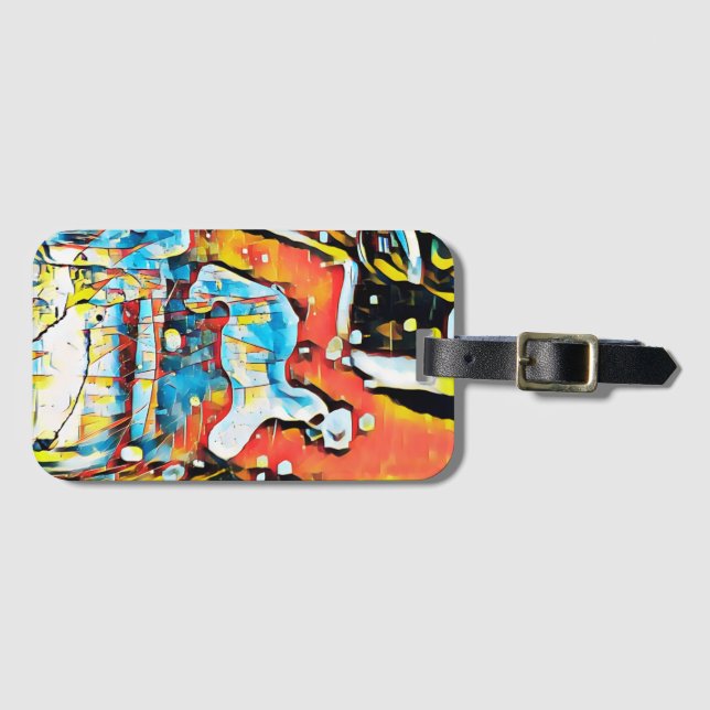 Farbenfrohe Abstrakte Geometrie Gepäckanhänger (Vorderseite (Horizontal))