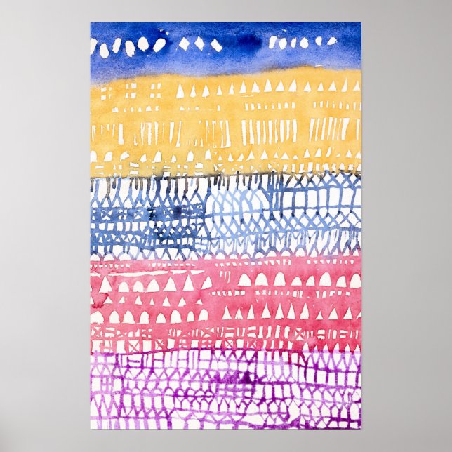 Farbenfrohe Abstrakte Geometrie Poster (Vorne)