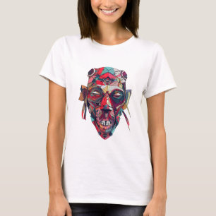 Farbenfrohe Abstrakte Gesichtskunst T-Shirt