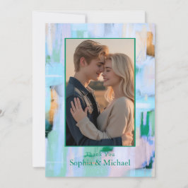 Farbenfrohe Abstrakte Hochzeit Danke Karte Blue Pi