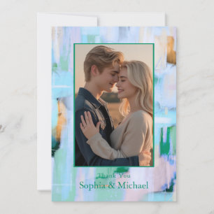 Farbenfrohe Abstrakte Hochzeit Danke Karte Blue Pi