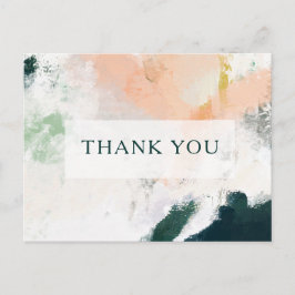 Farbenfrohe Abstrakte Hochzeit Danke Postcard Postkarte