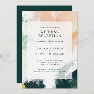 Farbenfrohe Abstrakte Hochzeitsempfehlung Einladung