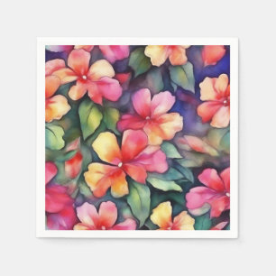 Farbenfrohe Abstrakte Impatienten Blume Muster Serviette
