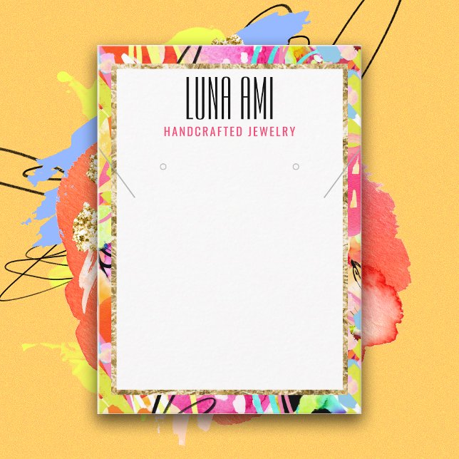 Farbenfrohe Abstrakte Juweliernecklace Earring Hol Visitenkarte (Von Creator hochgeladen)