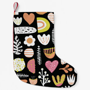 Farbenfrohe abstrakte Kinder nahtlos. Kleiner Weihnachtsstrumpf