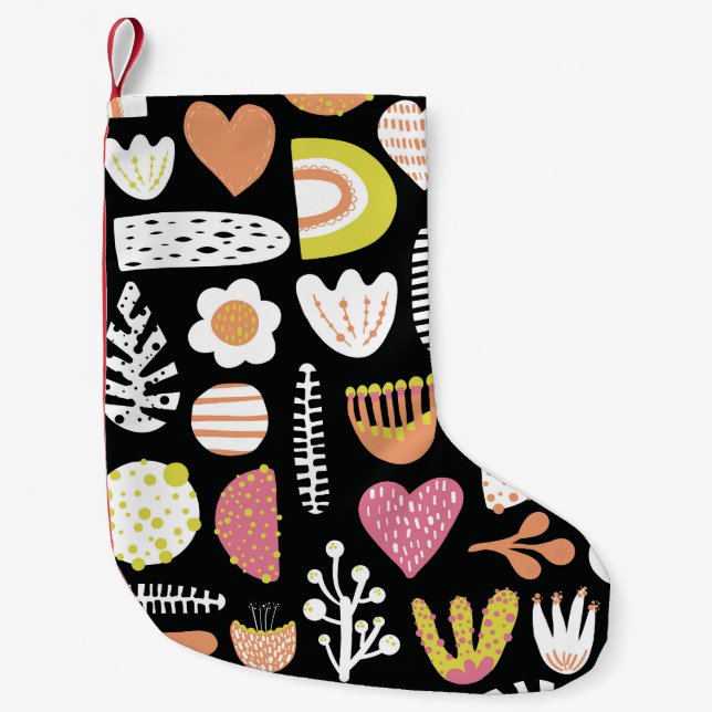 Farbenfrohe abstrakte Kinder nahtlos. Kleiner Weihnachtsstrumpf (Vorderseite)