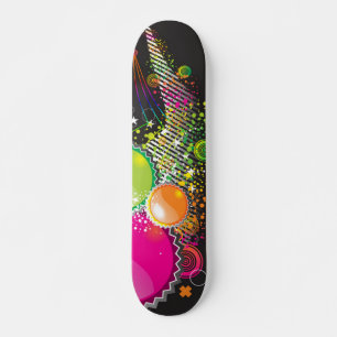 Farbenfrohe Abstrakte Kreise Skateboard