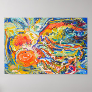 Farbenfrohe abstrakte Kunst 19" x 13" Poster