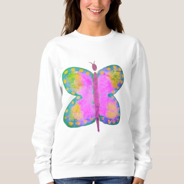 Farbenfrohe Abstrakte Kunst Butterfly Kunstvoll wa Sweatshirt (Vorderseite)