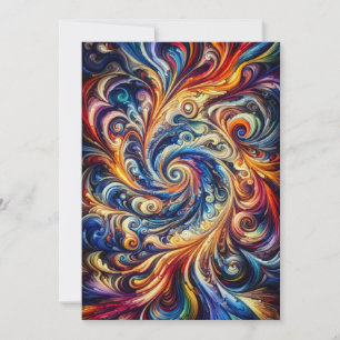 Farbenfrohe Abstrakte Kunst Einladung