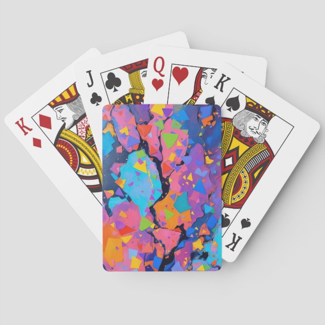 Farbenfrohe Abstrakte Kunst Spielkarten (Rückseite)
