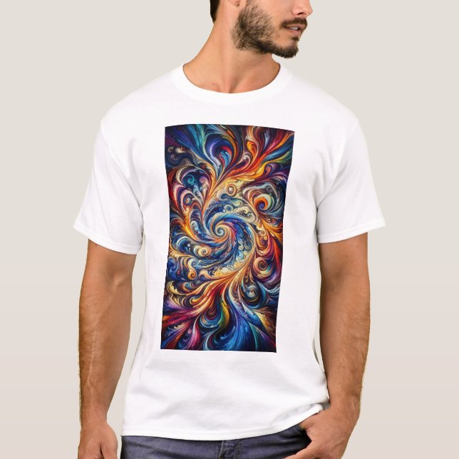 Farbenfrohe Abstrakte Kunst T-Shirt (Vorderseite)
