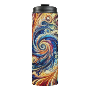 Farbenfrohe Abstrakte Kunst Thermosbecher