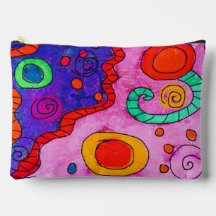 Farbenfrohe Abstrakte Kunst Zippered Pouch Zubehörtasche