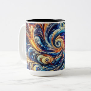 Farbenfrohe Abstrakte Kunst Zweifarbige Tasse