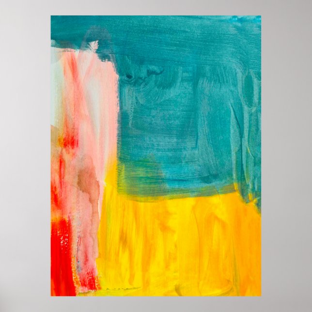 Farbenfrohe Abstrakte Kunstmalerei Hintergrund. Mo Poster (Vorne)