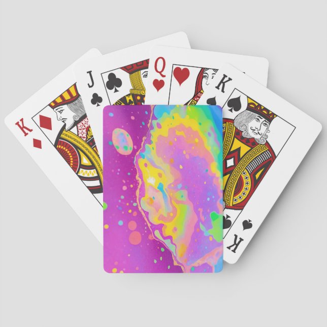 Farbenfrohe Abstrakte Lebensart Spielkarten (Rückseite)