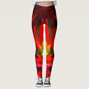 Farbenfrohe Abstrakte Leggings mit Neonlinien-Gala