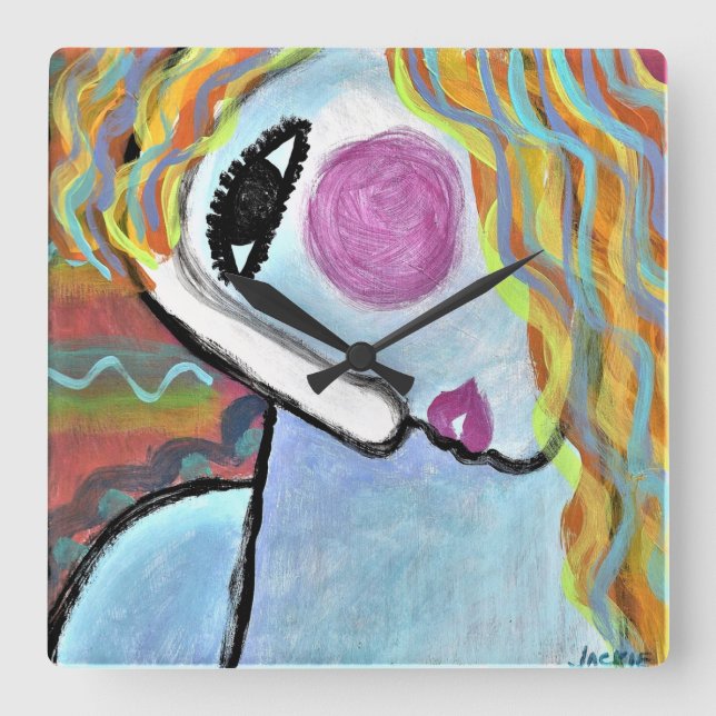 Farbenfrohe Abstrakte Malerei rund um die Uhr (Vorderseite)