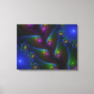 Farbenfrohe Abstrakte Moderne Fraktal Triptych Leinwanddruck