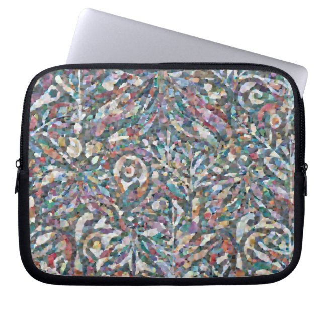 Farbenfrohe abstrakte Mosaik-Muster-Laptoptasche  Laptopschutzhülle (Vorderseite)