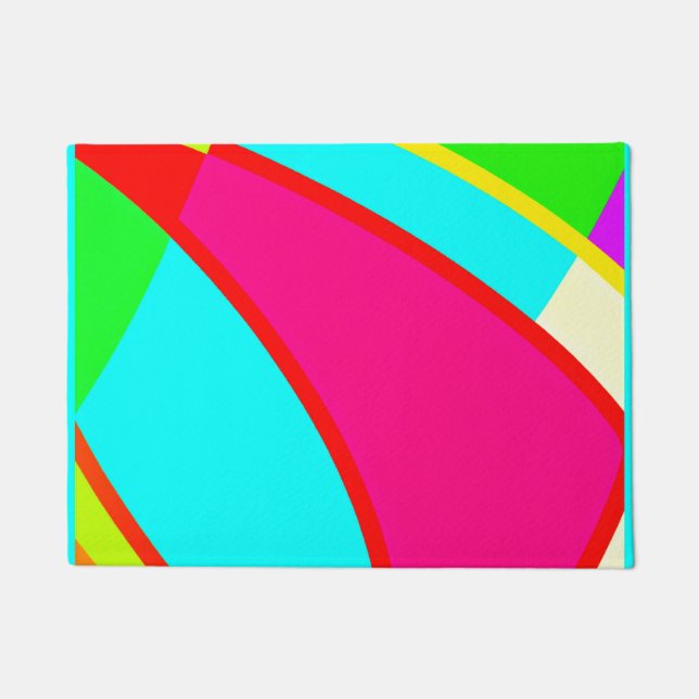 Farbenfrohe Abstrakte Muster Kunst, Kultur Fußmatte (Vorderseite)
