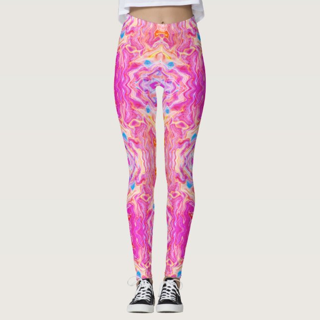 Farbenfrohe Abstrakte Muster Leggings (Vorderseite)