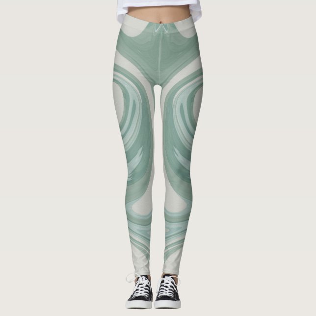 Farbenfrohe, Abstrakte, Niedliche Marke Leggings (Vorderseite)