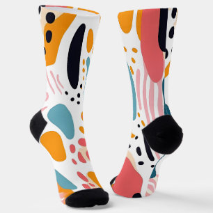 Farbenfrohe abstrakte organische Formen Boho-Muste Socken