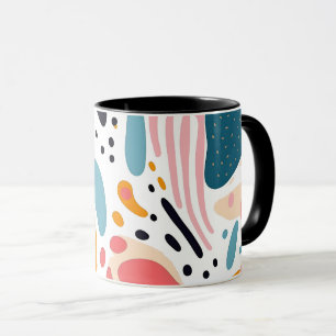 Farbenfrohe abstrakte organische Formen Boho-Muste Tasse
