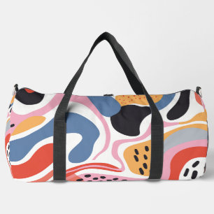 Farbenfrohe abstrakte organische Formen modernes M Duffle Bag