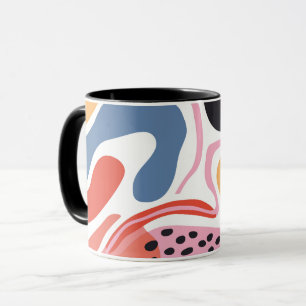 Farbenfrohe abstrakte organische Formen modernes M Tasse