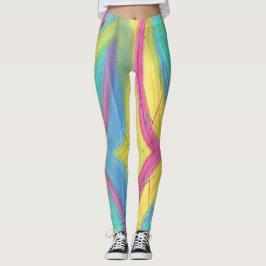 Farbenfrohe Abstrakte Pastelle verbindet Leggings