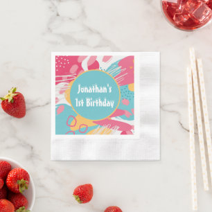 Farbenfrohe Abstrakte Personalisierte Serviette