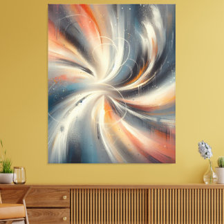 Farbenfrohe Abstrakte Pinsel-Spiralmuster Leinwanddruck