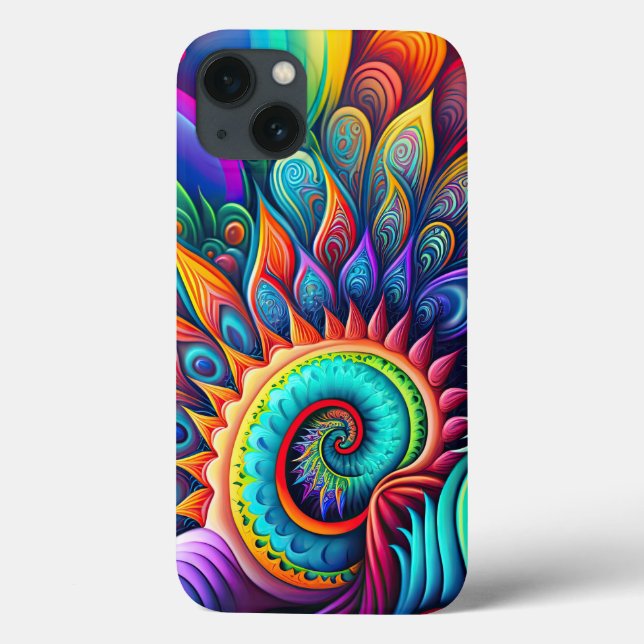Farbenfrohe Abstrakte Psychedelic Schöne Blume Case-Mate iPhone Hülle (Rückseite)