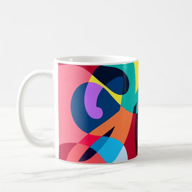 Farbenfrohe Abstrakte psychedelische Flüssigkeitsh Kaffeetasse (Links)