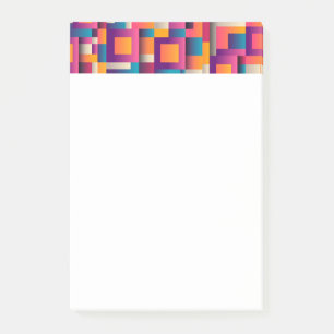Farbenfrohe Abstrakte Quadrate und Formen Post-it- Post-it Klebezettel