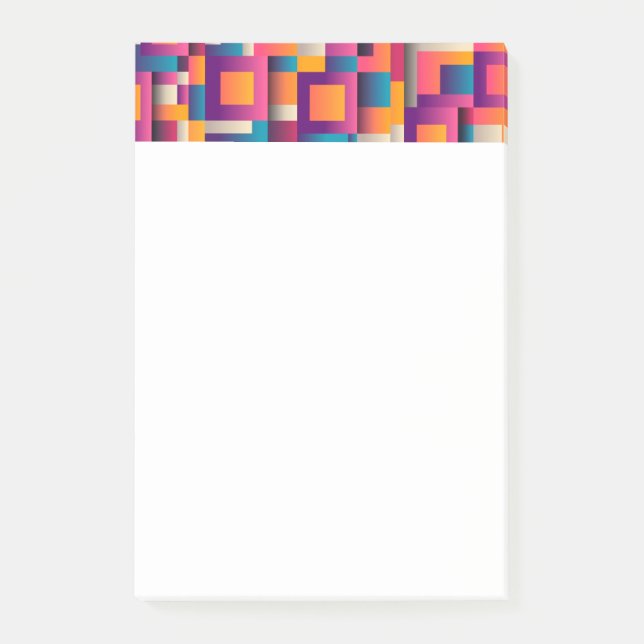 Farbenfrohe Abstrakte Quadrate und Formen Post-it- Post-it Klebezettel (Vorderseite)