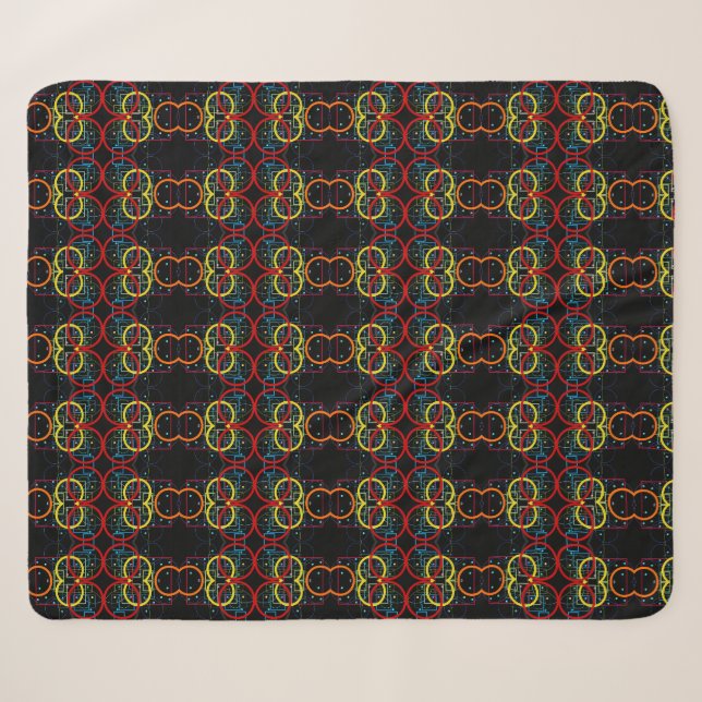 Farbenfrohe abstrakte Ringe Decke Sherpadecke (Vorderseite (Horizontal))
