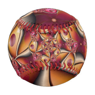 Farbenfrohe abstrakte rote orange Fantasie-Fraktal Baseball