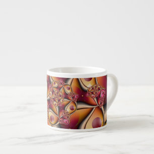 Farbenfrohe abstrakte rote orange Fantasie-Fraktal Espressotasse